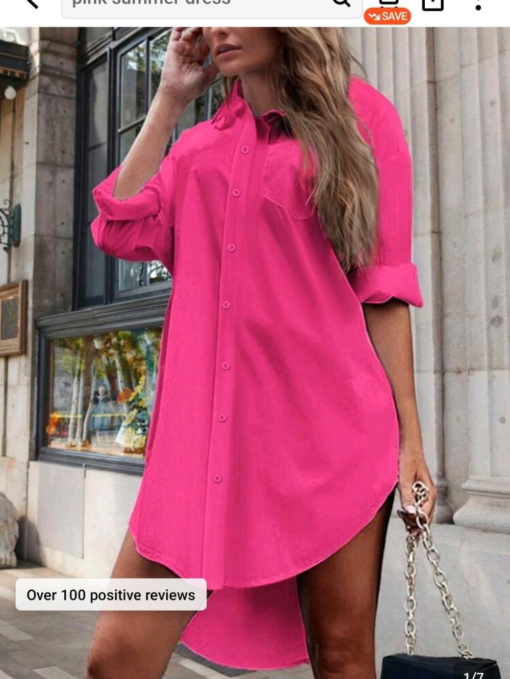 Shein Hot Pink Shirt Dress Sz 12 xl